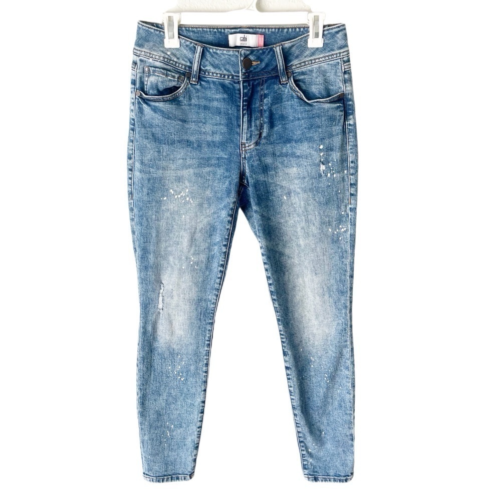 CAbi Jeans Women’s 8 The Cinch Skinny Bleach Acid‎ Wash Distressed
